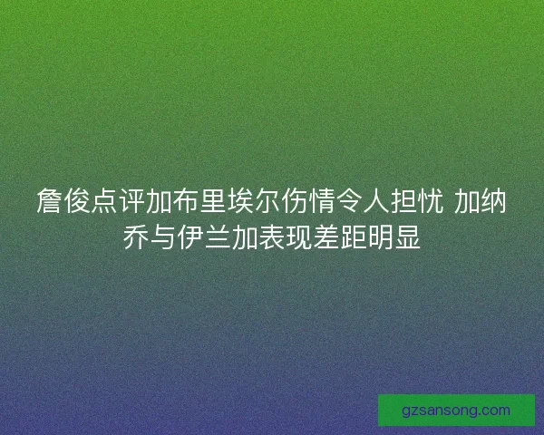 詹俊点评加布里埃尔伤情令人担忧 加纳乔与伊兰加表现差距明显