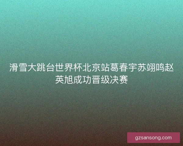 滑雪大跳台世界杯北京站葛春宇苏翊鸣赵英旭成功晋级决赛 滑雪大跳台世界杯北京站葛春宇苏翊鸣赵英旭成功晋级决赛
