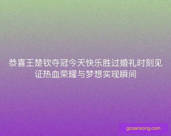 恭喜王楚钦夺冠今天快乐胜过婚礼时刻见证热血荣耀与梦想实现瞬间 恭喜王楚钦夺冠今天快乐胜过婚礼时刻见证热血荣耀与梦想实现瞬间