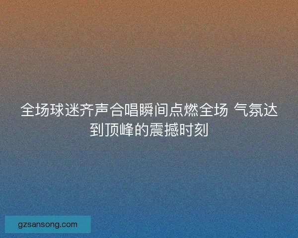 全场球迷齐声合唱瞬间点燃全场 气氛达到顶峰的震撼时刻